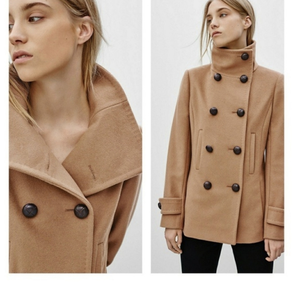 BABATON Howell Tan Double-Breasted Wool  Coat Sz.XS